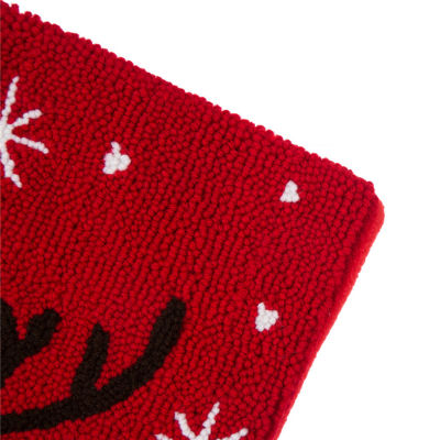 Glitzhome Reindeer Hooked Christmas Stocking