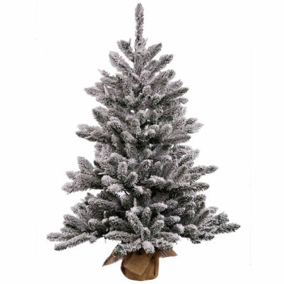 Vickerman Flocked Anoka Pine Artificial ChristmasTree with Warm White LED Lights