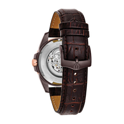 Bulova Mens Brown Strap Watch 98a165