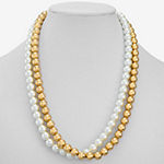 Liz Claiborne Simulated Pearl 18 Inch Round Collar Necklace