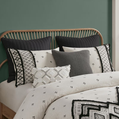 INK+IVY Marta 3 Piece Flax and Cotton Blended Duvet Cover Set