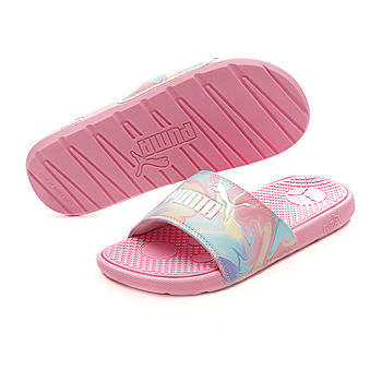 Renderen bijtend Zweet Puma Girls Cool Cat Ice Cream Swirl Slide Sandals, Color: Pink Glimmer -  JCPenney