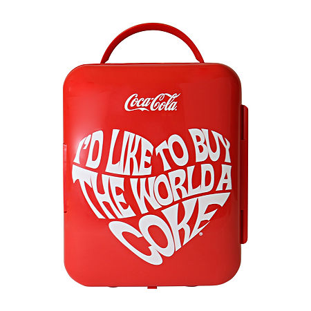 Coca-Cola World 1971 Series Mini Fridge 6 Can Cooler/Warmer, One Size, Red