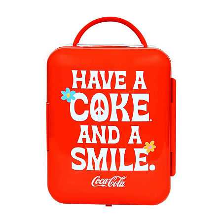 Coca-Cola Smile 1971 Series Mini Fridge 6 Can Cooler/Warmer, One Size, Red