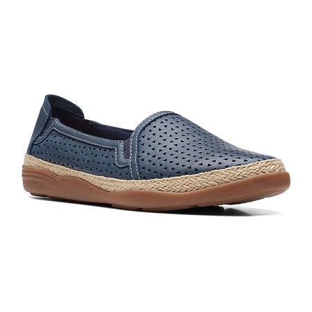 Clarks Womens Elaina Ruby Slip-On Shoe, 9 Wide, Blue | SheFinds