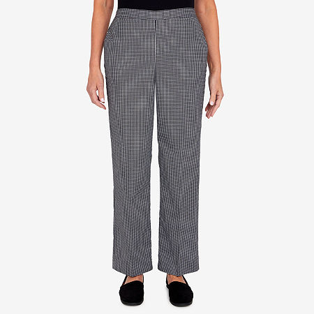  Alfred Dunner Checking In Womens Straight Pull-On Pants