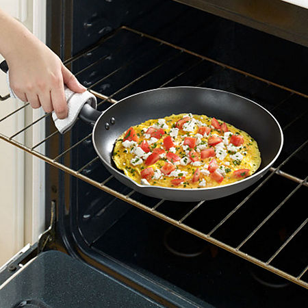 T-Fal 12 Frypan With Pour Spout, One Size, Black