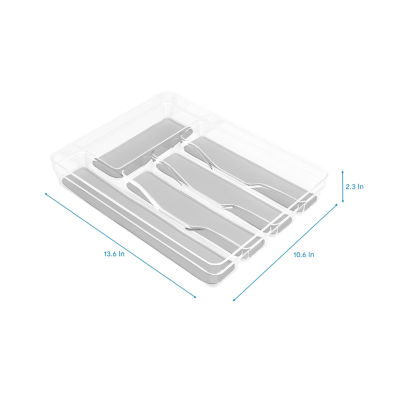 Home Expressions Acrylic & Silicone 5 Section Utensil Holder