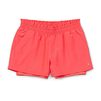 Xersion 2-In-1 Little & Big Girls Mid Rise Running Short, Color: Dubarry  Coral - JCPenney