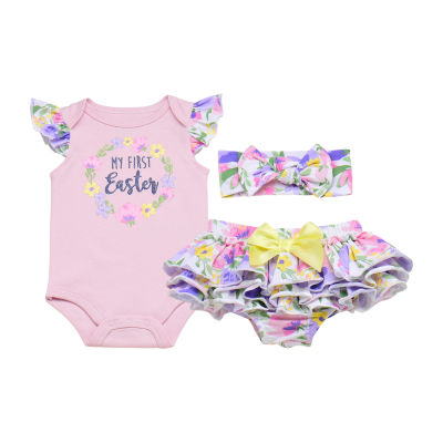 Baby Starters Girls 3-pc. Bodysuit Set