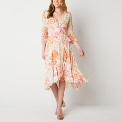 Danny & Nicole 3/4 Sleeve Fit + Flare Dress