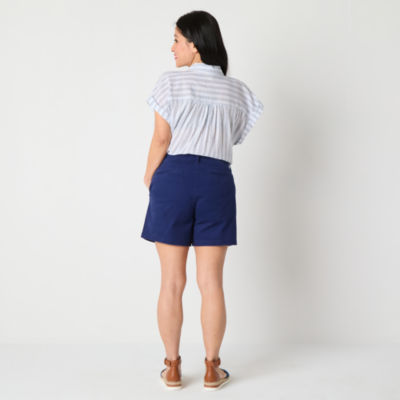 a.n.a Womens Mid Rise Adaptive Easy-on + Easy-off 5" Chino Short