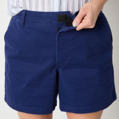 a.n.a Womens Mid Rise Adaptive Easy-on + Easy-off 5" Chino Short