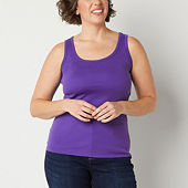 St. John's Bay Womens Scoop Neck Sleeveless Tank Top