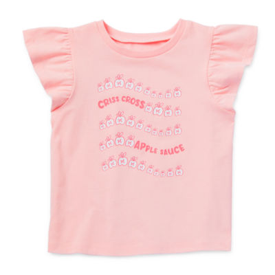 Okie Dokie Toddler & Little Girls Round Neck Short Sleeve Graphic T-Shirt