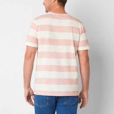 St. John's Bay Stripe Mens Crew Neck Short Sleeve Pocket T-Shirt