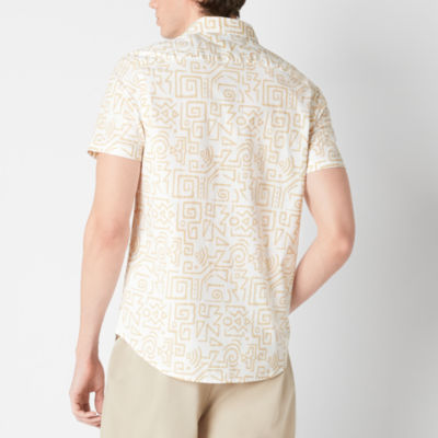 Arizona Mens Short Sleeve Regular Fit Button-Down Shirt