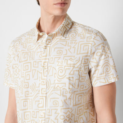 Arizona Mens Short Sleeve Regular Fit Button-Down Shirt