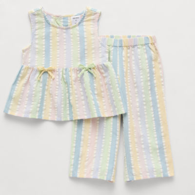 Okie Dokie Seersucker Toddler & Little Girls 2-pc. Pant Set