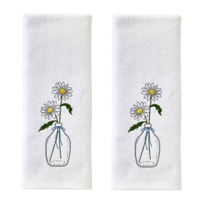 Saturday Knight Daisies In Vase 2-pc. Floral Hand Towel
