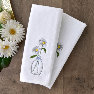 Saturday Knight Daisies In Vase 2-pc. Floral Hand Towel