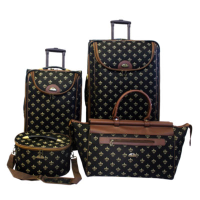 American Flyer Fleur-de-lis 4-pc. Expandable Upright Luggage Set