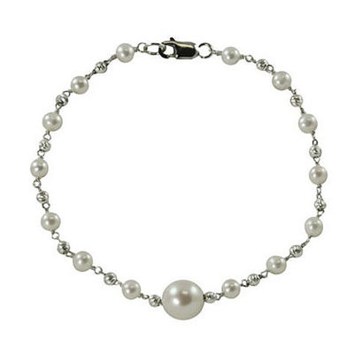 Sterling Silver Cultured Freshwater Pearl Bracelet 