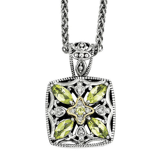Shey Couture Genuine Peridot and Diamond-Accent Pendant Necklace