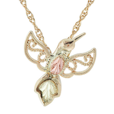 Black Hills Gold Womens 10K Tri-Color Gold Pendant Necklace
