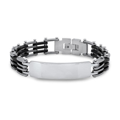 Steeltime Stainless Steel 8 Inch Solid Link Id Bracelet