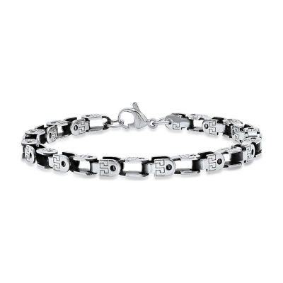 Steeltime Stainless Steel 8 Inch Solid Link Link Bracelet