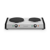 MegaChef Portable 2-Burner 5.5 in. White Hot Plate with Temperature Control  985103788M - The Home Depot