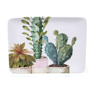 Certified International Cactus Verde Rectangular 16" X 12" Serving Platter
