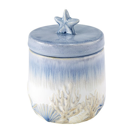 Avanti Abstract Coastal Bathroom Canister, One Size, Blue