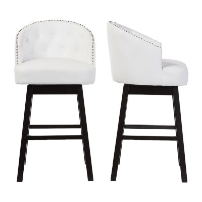 Avril 2-pc. Counter Height Upholstered Tufted Swivel Bar Stool