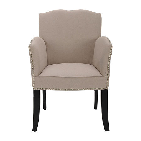 Rachel Upholstered Track-Arm Accent Chair, One Size, Beige