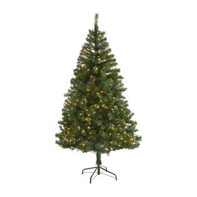 Nearly Natural 6 Foot Pre-Lit Pine Christmas Tree