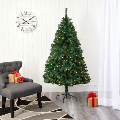 Nearly Natural 6 Foot Pre-Lit Pine Christmas Tree