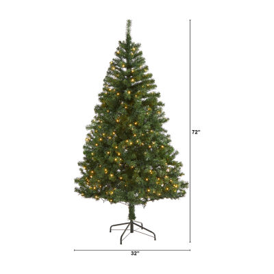 Nearly Natural 6 Foot Pre-Lit Pine Christmas Tree