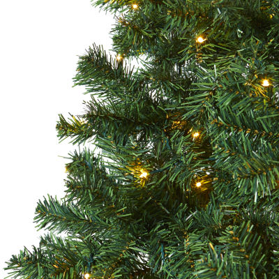 Nearly Natural 7 1/2 Foot Northern Tip Pine With 400 Clear Led Lights Pre-Lit Christmas Tree
