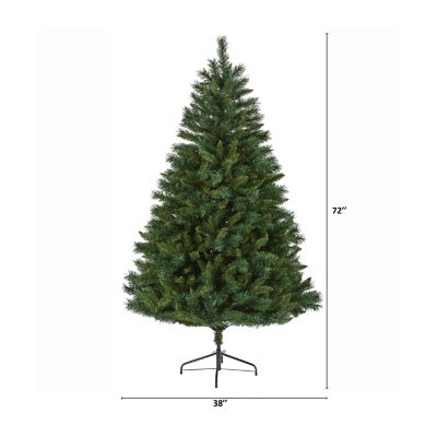 Nearly Natural 6 Foot Rocky Mountain Mixed Pine With 300 Led Lights Pre-Lit Artificial Christmas Tree