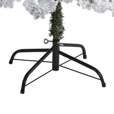 Nearly Natural 6 Foot Flocked Montana Down Swept Spruce With 250 Clear Led Lights Pre-Lit Artificial Christmas Tree