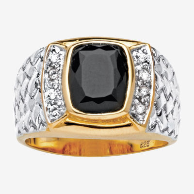 Mens Black Onyx 18K Gold Over Silver Fashion Ring - JCPenney