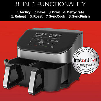 Instant 8Qt Vortex Plus Dual Basket Air Fryer Black 140-3090-01 - Best Buy
