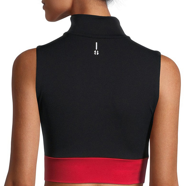Sports Illustrated Womens High Neck Sleeveless Crop Top