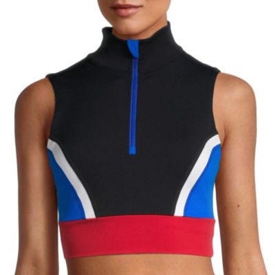 Sports Illustrated Womens High Neck Sleeveless Crop Top