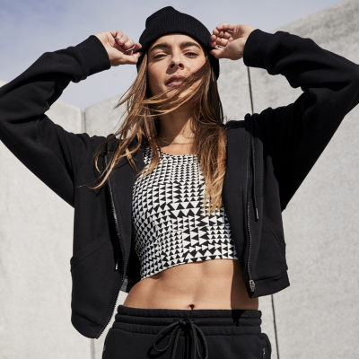 Sports Illustrated Womens Long Sleeve Hoodie, Medium Support Sports Bra and  Jogger Pant - JCPenney