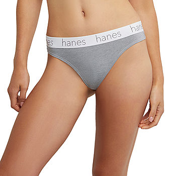 Hanes Originals Ultimate Cotton Stretch Women’s Thong Underwear Pack,  3-Pack 45UOBT