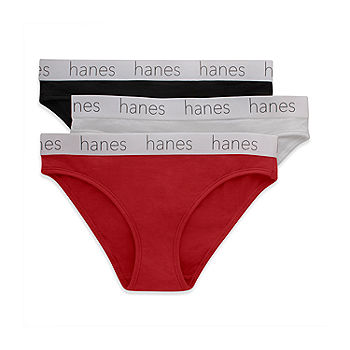 D45LAS - Hanes Women's Cotton Sporty String Bikini Panties 3-Pack