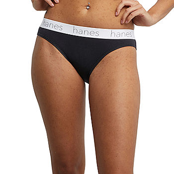 Hanes Women's Underwear Bikini Low rise Full Waistband Elastic